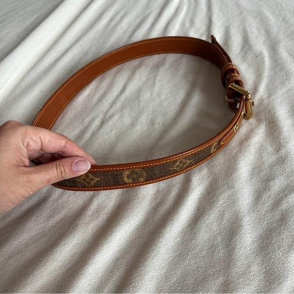 Louis Vuitton Echarpe Tan Leather Logo Belt 85 cm 34” - Picture 7 of 11